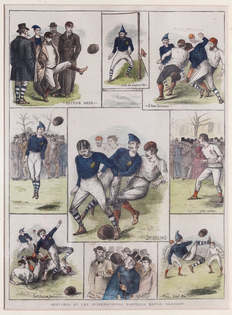 Uluslararası Futbol Maçında Eskizler, Glasgow, 1872 by William Ralston