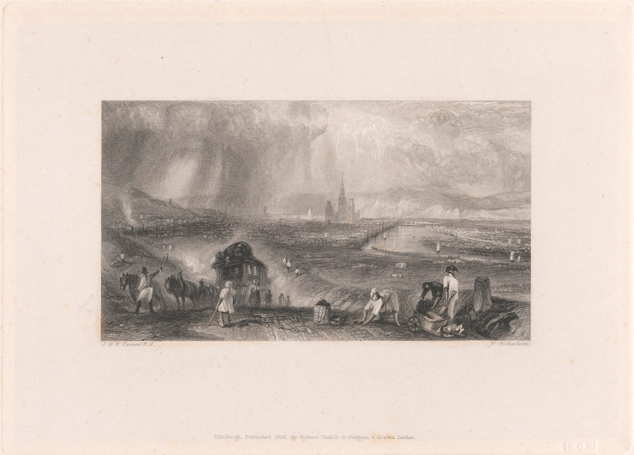 Rouen - Uzaktan Görünüm by William Richardson