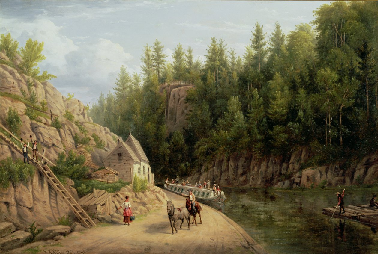 Little Falls'daki Erie Kanalı, New York, 1884 by William Rickarby Miller