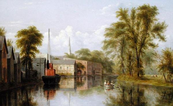 Bronx Nehri üzerinde, West Farms, New York by William Rickarby Miller