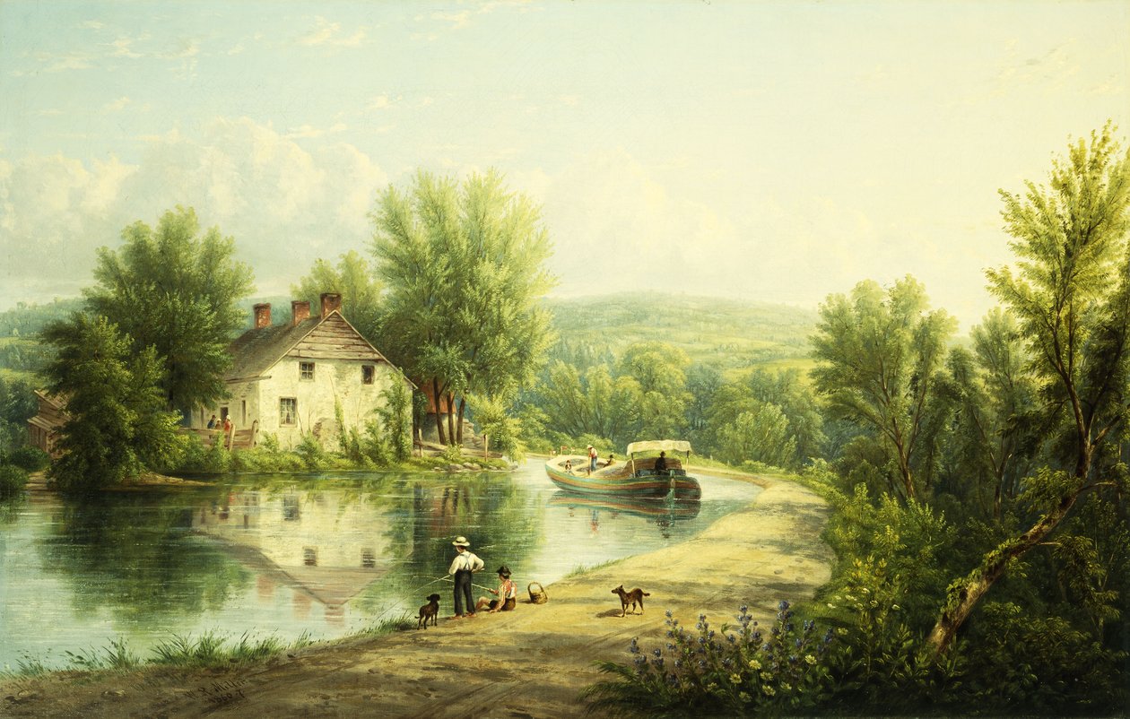 Rondout Kanalında, Rosendale, 1886-87 by William Rickarby Miller