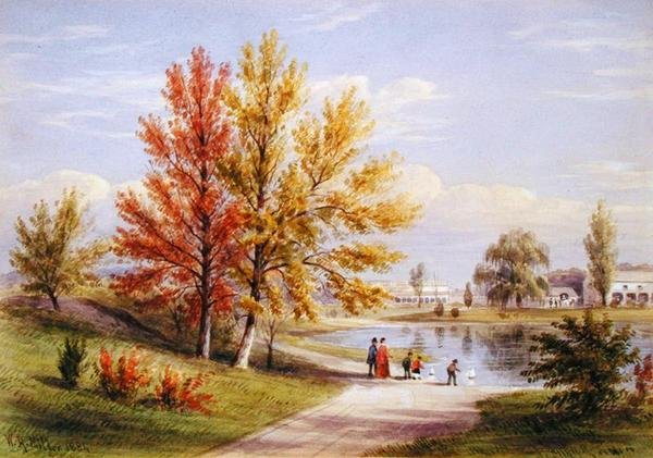 Yukarı Göl, Central Park, New York by William Rickarby Miller