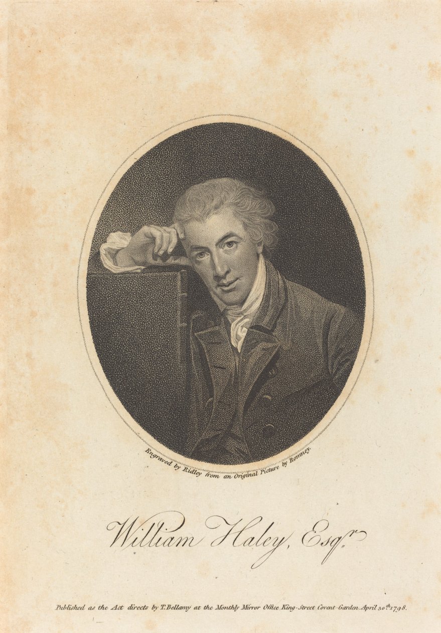 William Hayley, Av. by William Ridley after George Romney