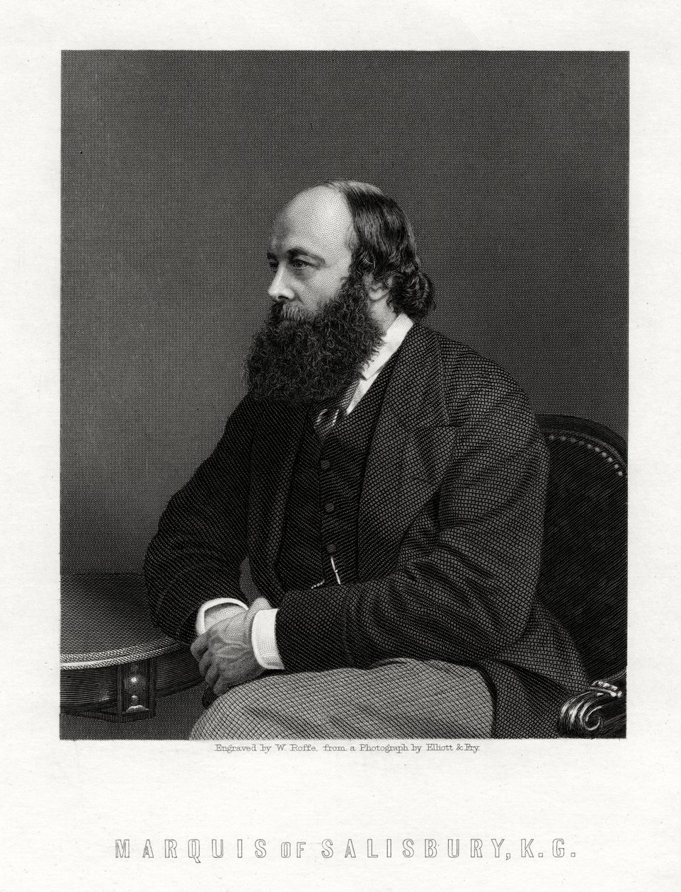 Robert Arthur Talbot Gascoyne-Cecil, 3. Salisbury Markisi, İngiliz devlet adamı, 19. yüzyıl by William Roffe