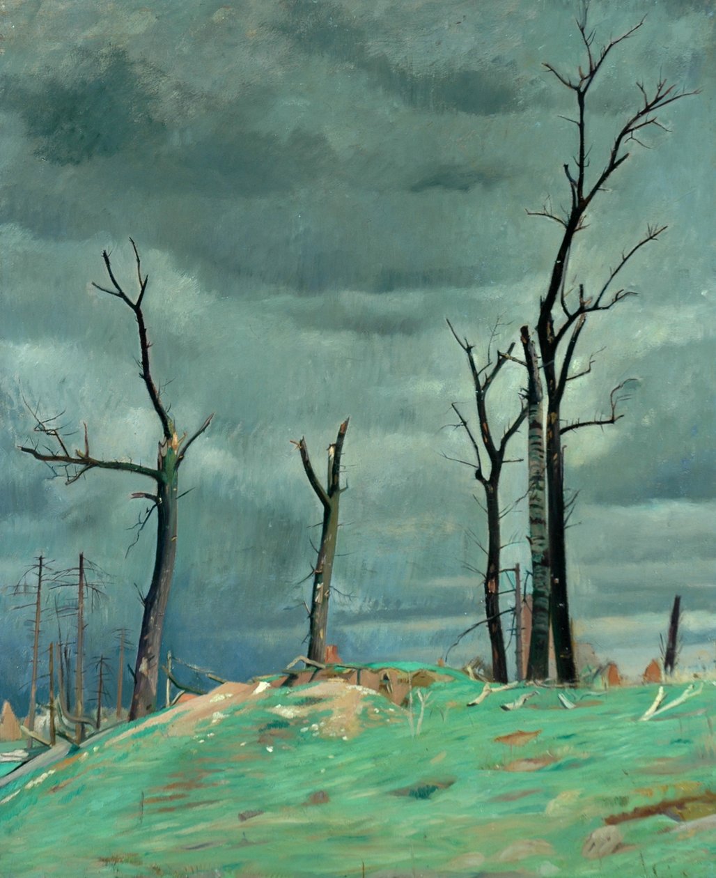 Château Caddesi, Bourlon, Batı Cephesi (tuval üzerine yağlı boya) by William Rothenstein