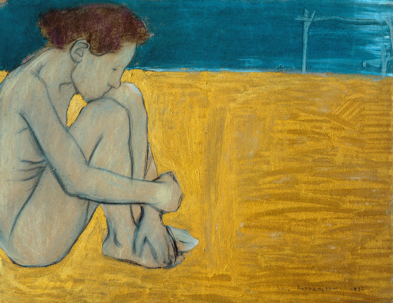 Oturan kadın çıplak by William Rothenstein