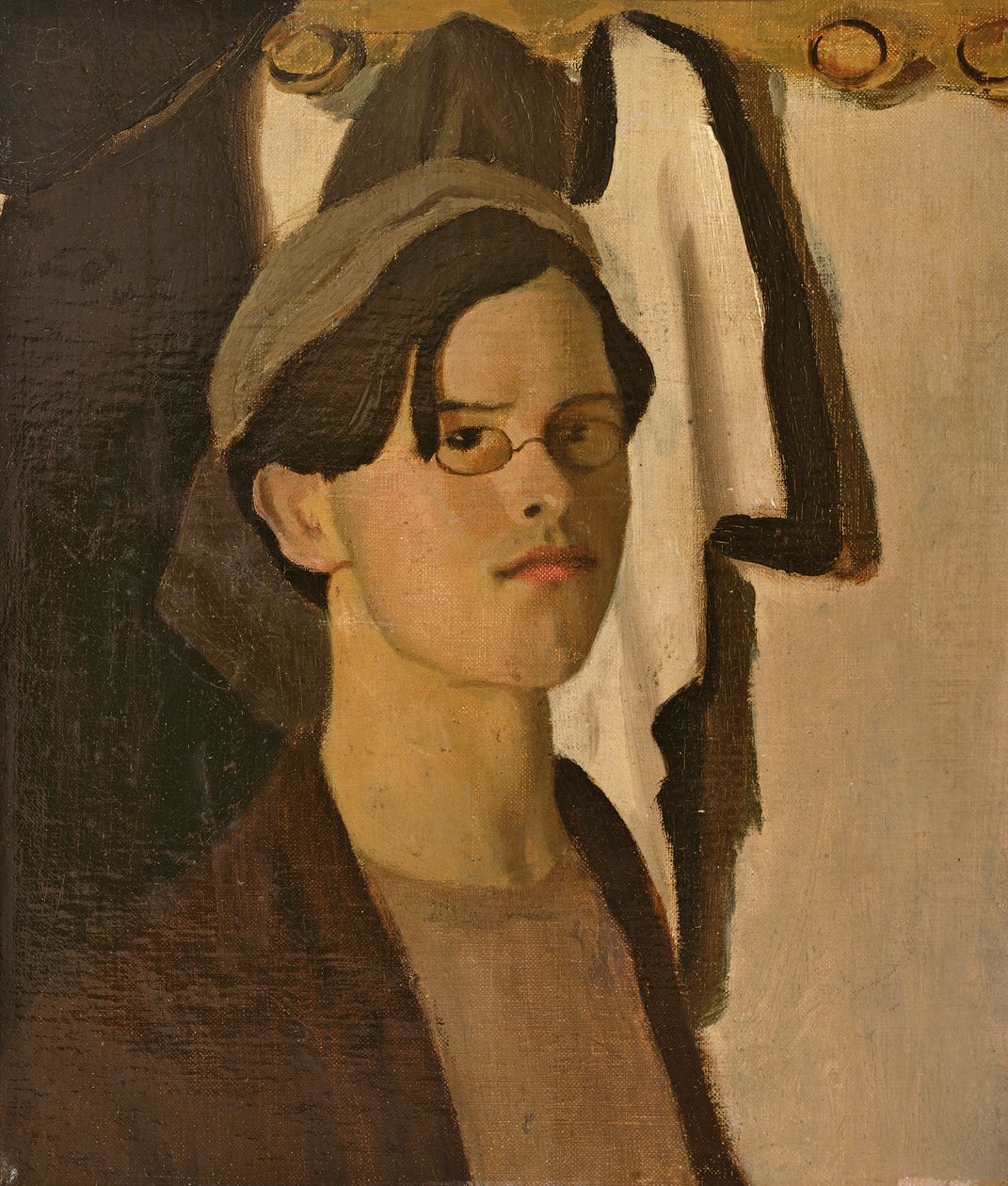 Otoportre (daha büyük bir tablodan bir parça) (tuval üzerine yağlı boya) by William Rothenstein