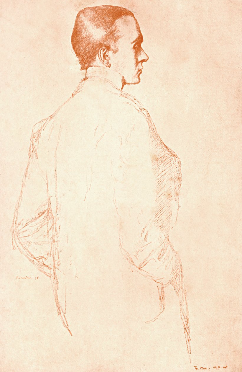 Sir Henry Maximilian Beerbohm, İngiliz parodist ve karikatürist, 1911. by William Rothenstein