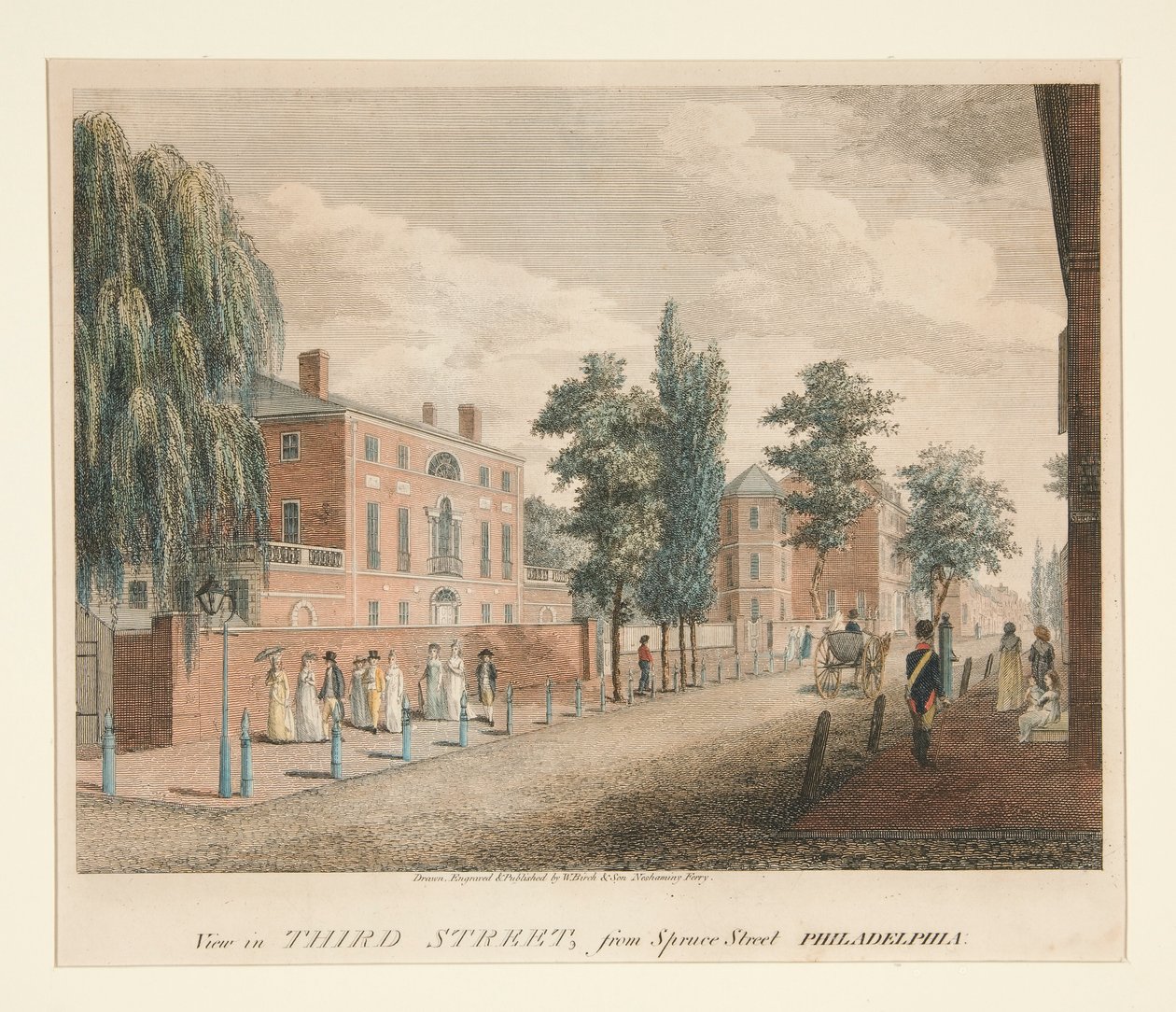 Spruce Street Philadelphia'dan Üçüncü Cadde'de Görüntüle by William Russell Birch