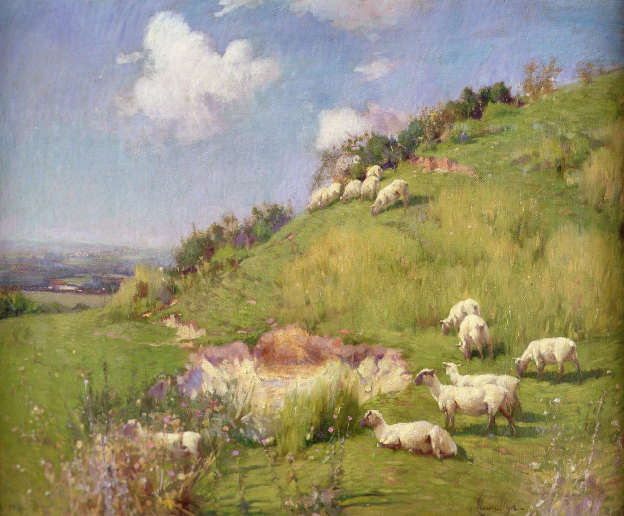 Tepedeki Koyun (tuval üzerine yağlı boya) by William Samuel Henry Llewellyn