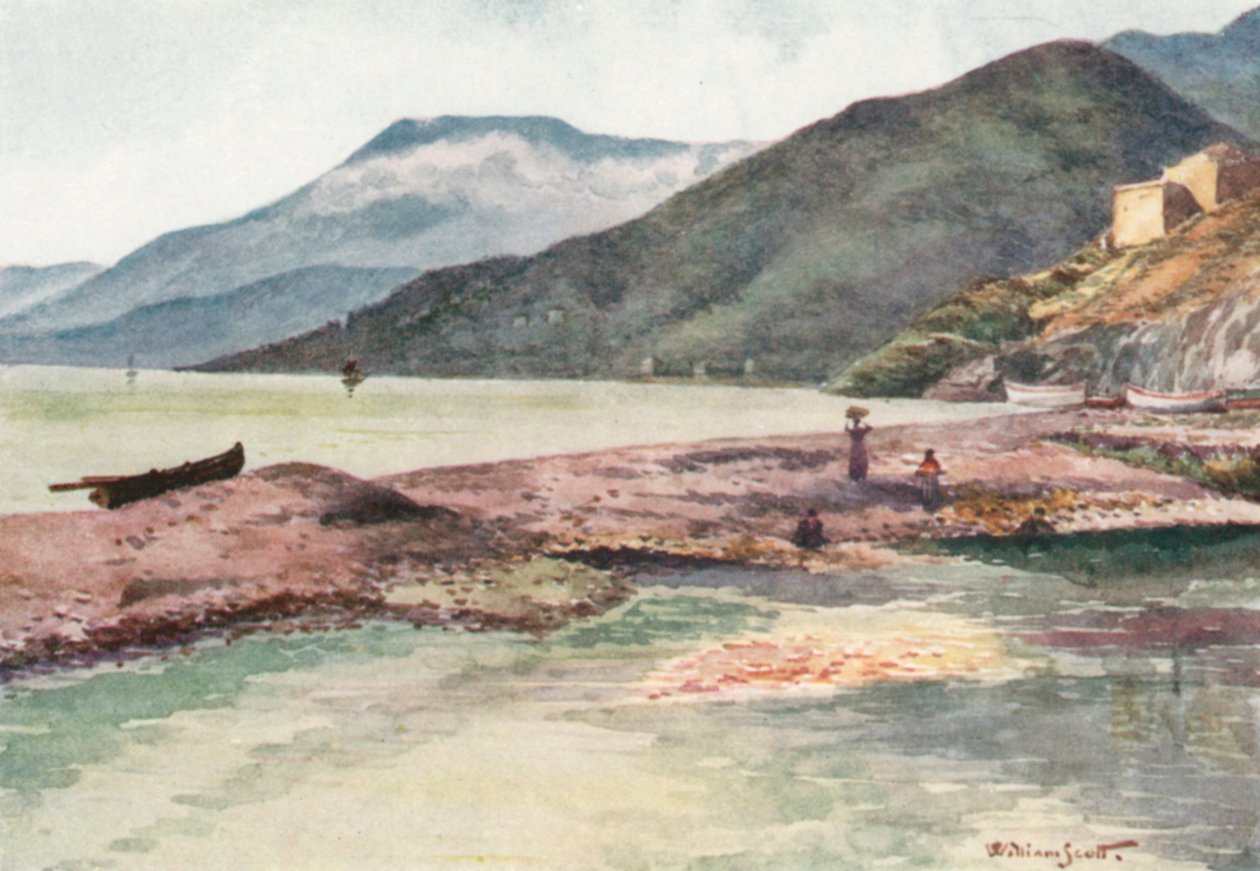 İtalya ve Fransa, Roya Nehri Ağzı (renkli taş baskı) by William Scott