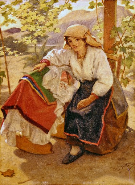 Anne ve Çocuk (gemide yağ) by William Shakespeare Burton