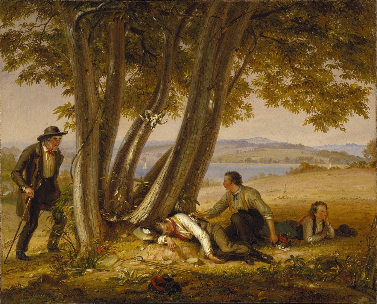 Bir Tarlada Uyuklayan Yakalanan Çocuklar veya Okul Kaçağı Oynamak by William Sidney Mount