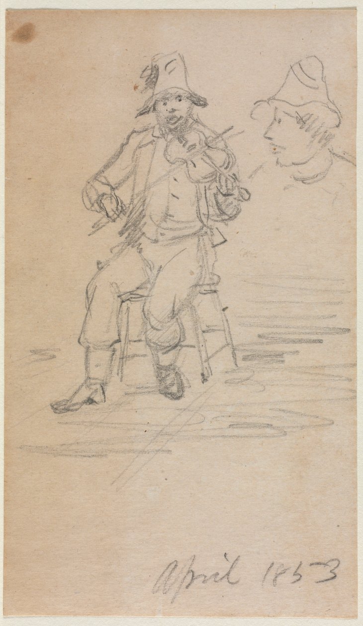 Fiddling Dilenci, 1853. by William Sidney Mount