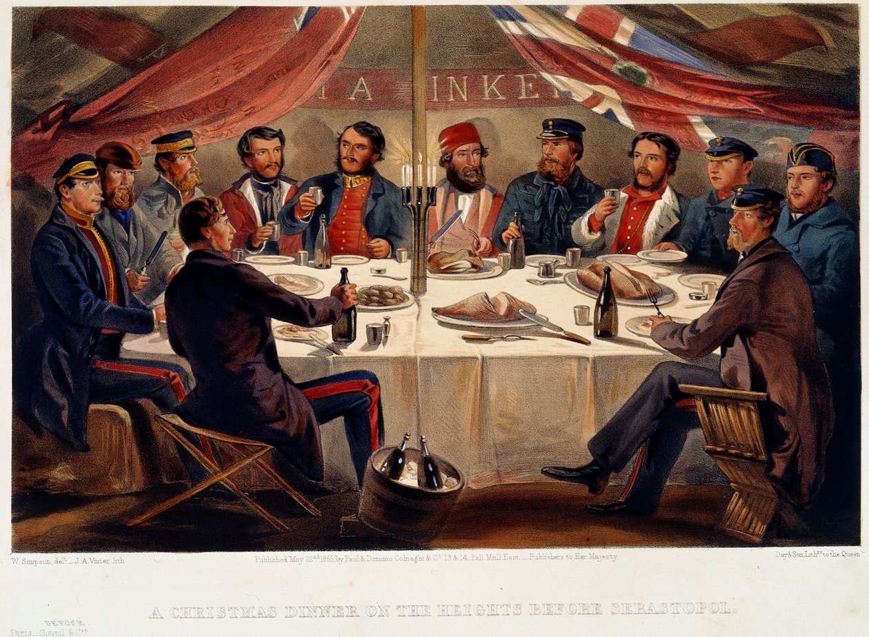 Sevastopol'dan Önce Tepelerde Bir Noel Yemeği, 1855 by William Crimea Simpson