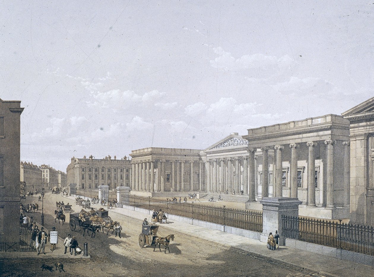 British Museum, Holborn, Londra, 1852 by William Simpson