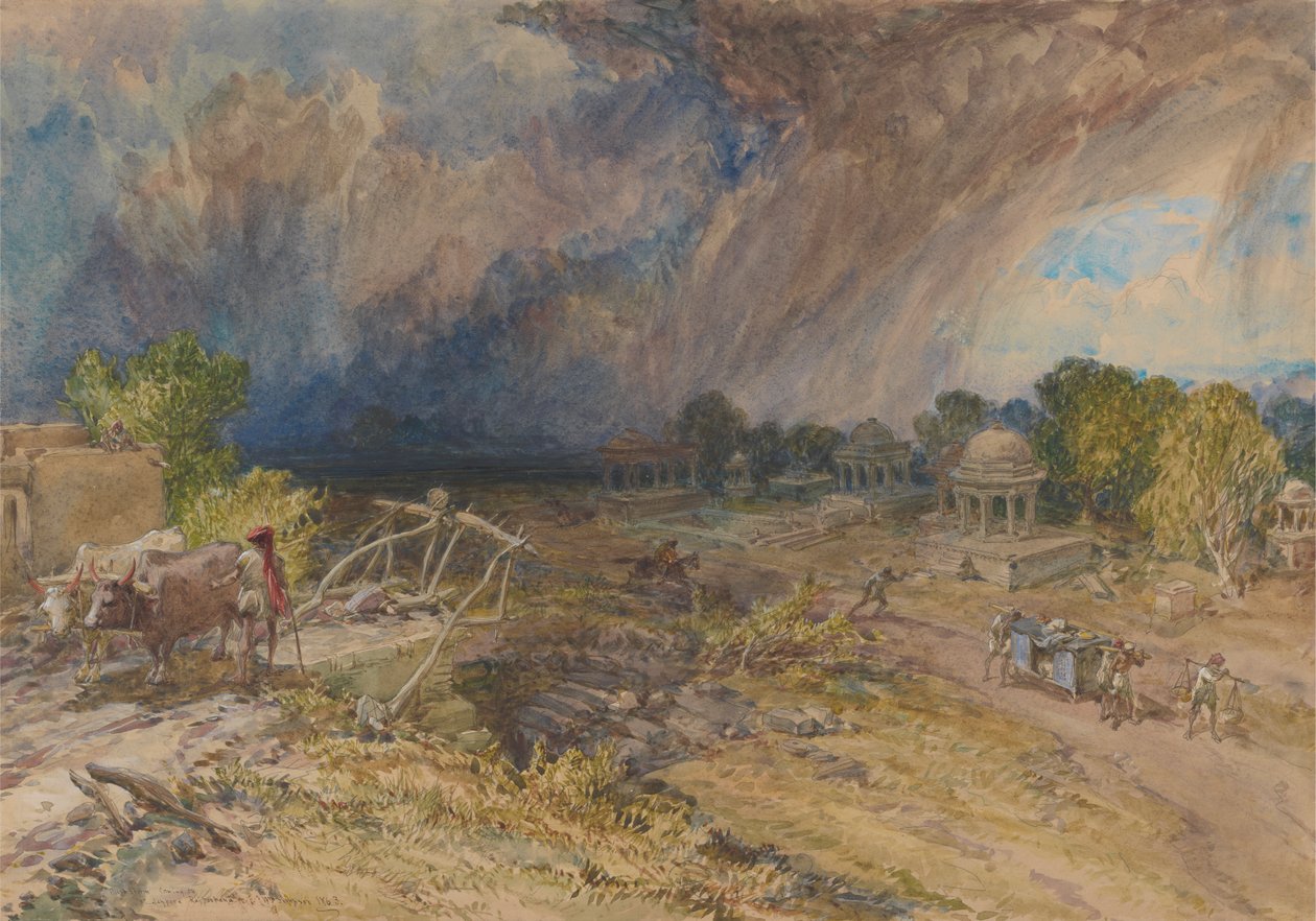 Toz Fırtınası Yaklaşıyor, Jeypore, Rajpootana yakınlarında by William Simpson