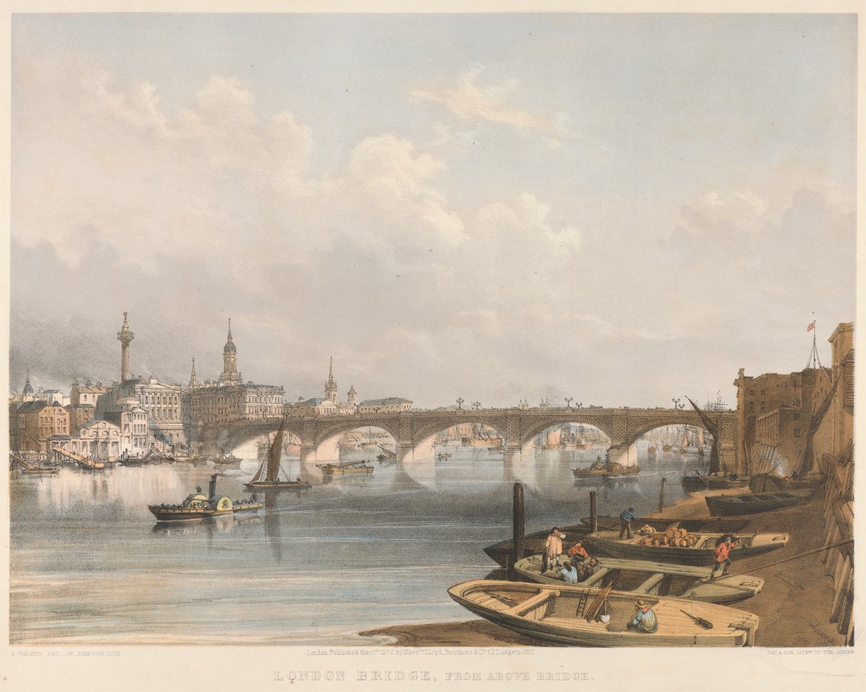 Köprünün üstünden Londra Köprüsü by William Simpson