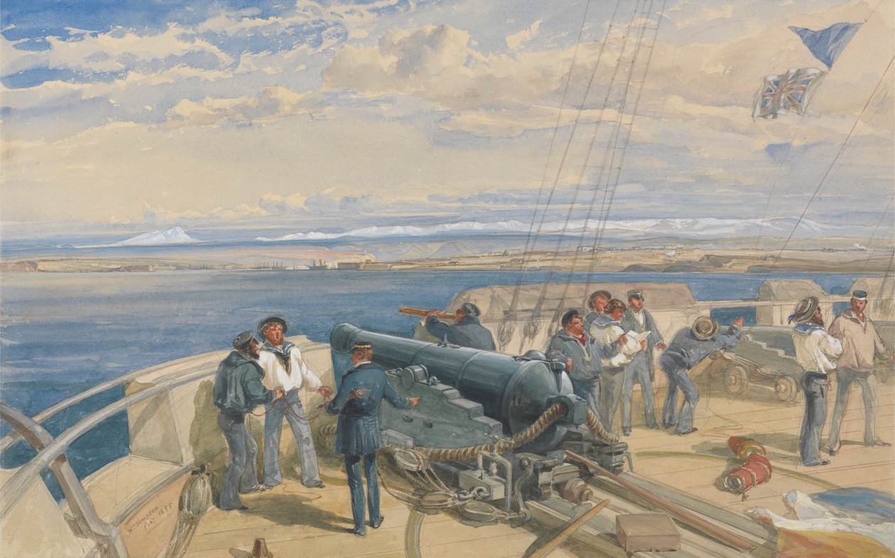 Sivastopol, HMS Sidon Güvertesinden Çizilmiş, Şubat 1855 by William Simpson