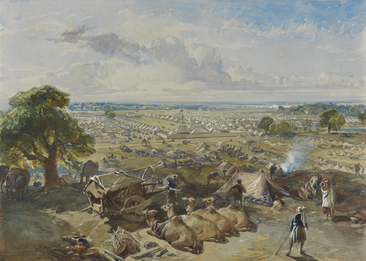 Jalandhar'daki Genel Vali ve Başkomutan Kampı, 1 Şubat 1860 by William Simpson