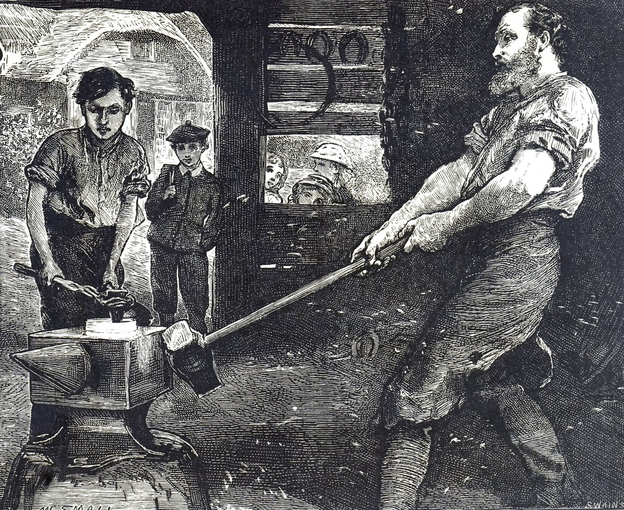 Köy demircisini betimleyen gravür by William Small