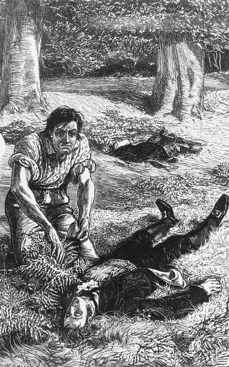 Adam Bede için resim, George Eliot'un romanı (1819-1880), gravür by William Small