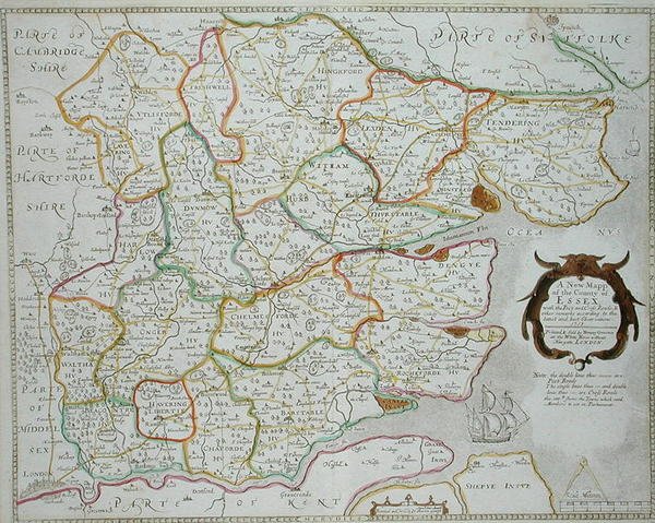 Henry Overton tarafından yayınlanan Essex İlçesinin Yeni Bir Haritası by William Smith