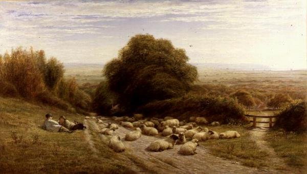 Bir Çobanın Hayatının Güneşli Yüzü - Yakın Eastbourne by William Snr. Luker