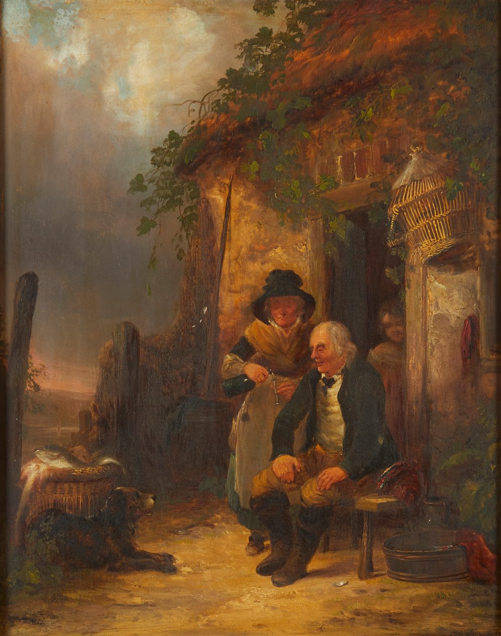 Bir Wee Dram (panelde yağ) by William Snr. Shayer