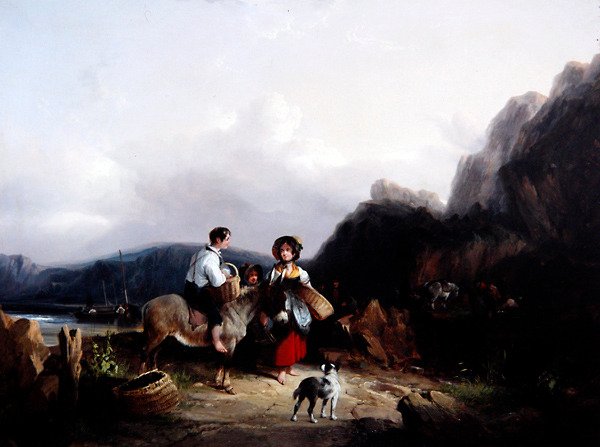 Sahil Manzarası (tuval üzerine yağlı boya) by William Snr. Shayer