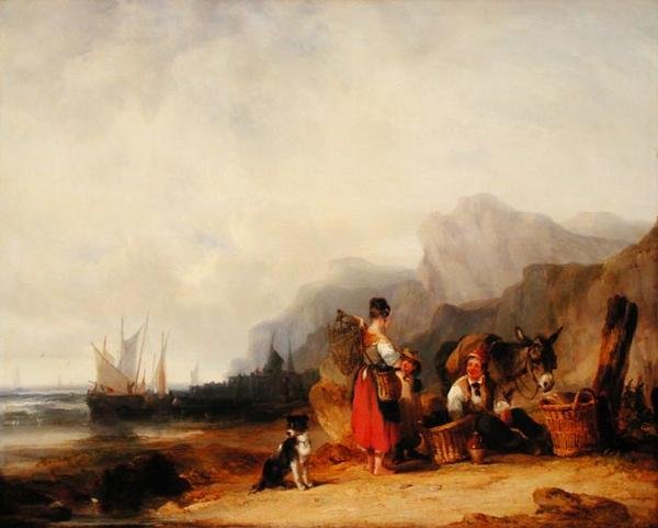 Karides Balıkçıları, 1835 dolayları (tuval üzerine yağlı boya) by William Snr. Shayer