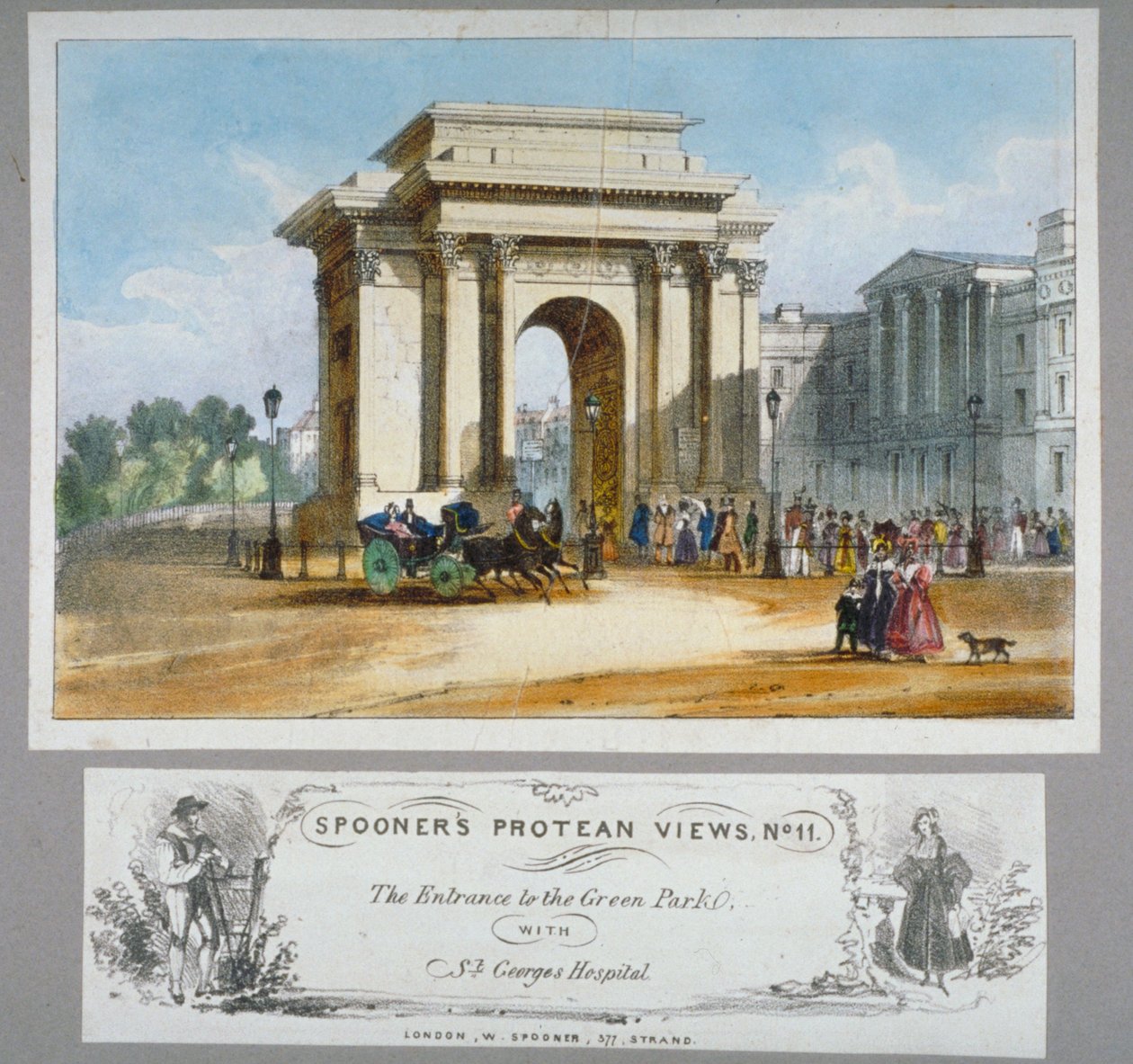 Hyde Park Köşesi, Londra, c1835. by William Spooner