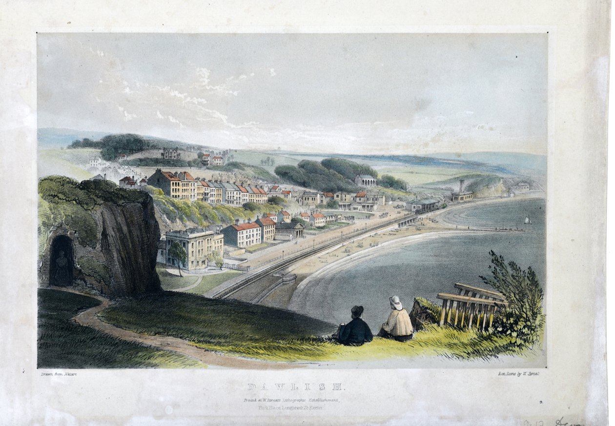 Dawlish c1845 (kağıt üzerine el renkli taşbaskı) by William Spreat