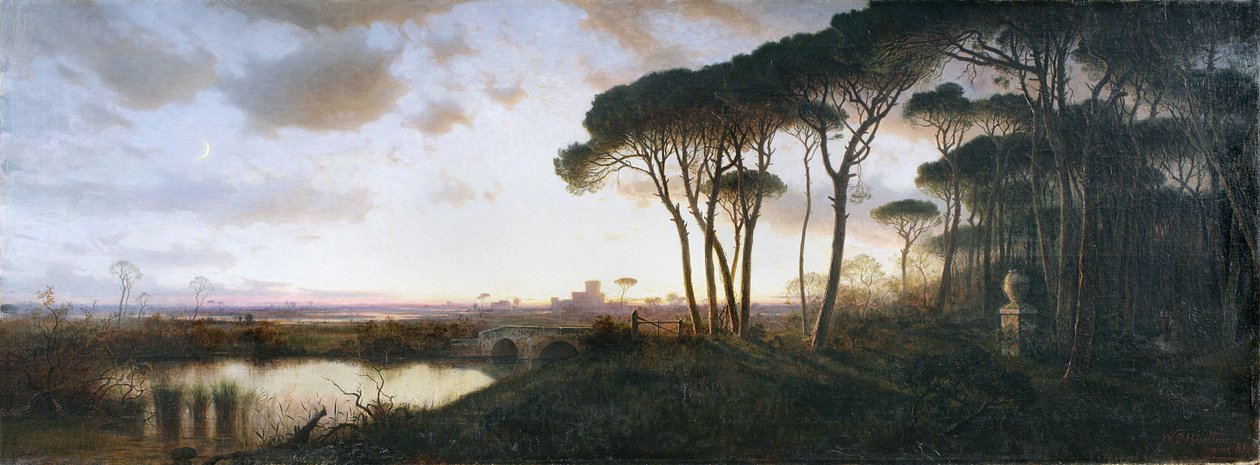 Castel Fusano Çam Ormanından Görülen Ostia Kalesi, 1881 by William Stanley Haseltine