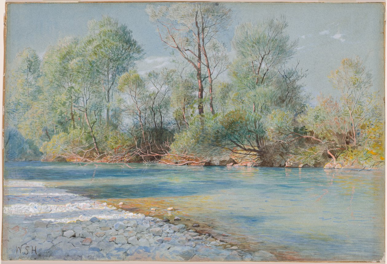 Empfig Yolunda Traunstein Nehri, Bavyera, yaklaşık 1893-96. by William Stanley Haseltine