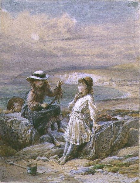Yosunlu iki kız ve bir erkek by William Stephen Coleman