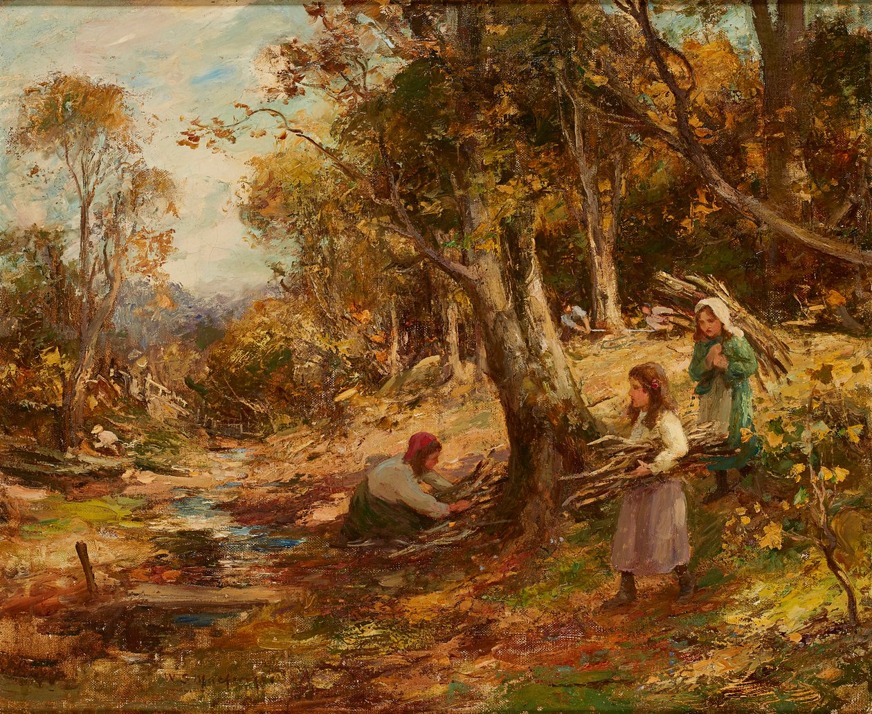 Yakacak Odun Toplama (tuval üzerine yağlı boya) by William Stewart MacGeorge