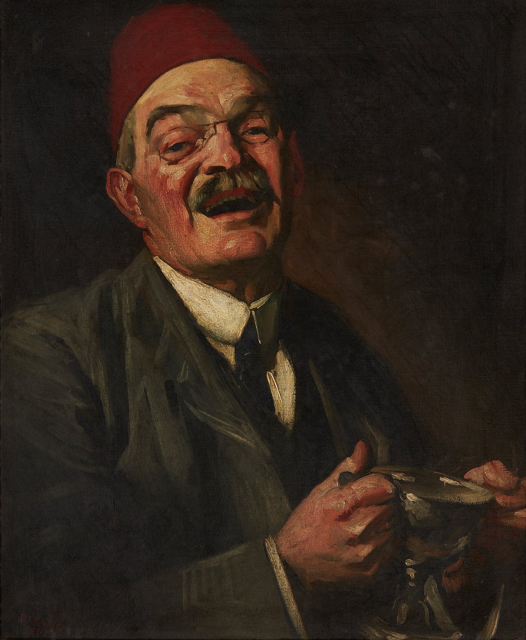 Gülen Adam - Otoportre (tuval üzerine yağlı boya) by William Strang