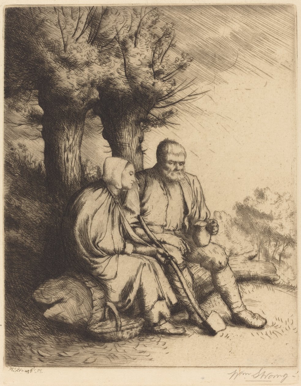 Erkek ve Kadın Ağacın Altında by William Strang