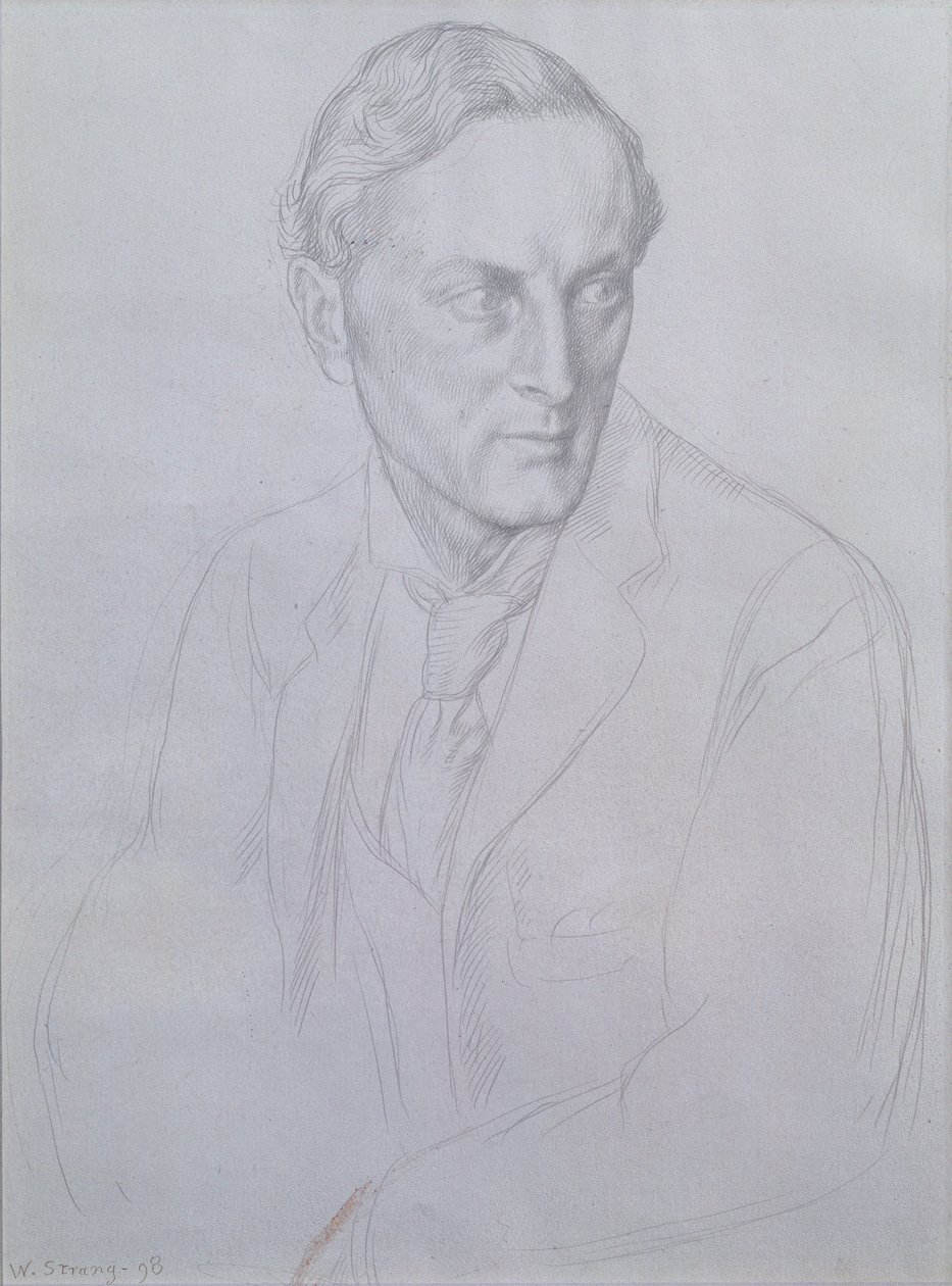 Sir Henry John Newbolt (1862-1938) şairinin portresi, 1898 (kağıt üzerinde gümüş nokta) by William Strang