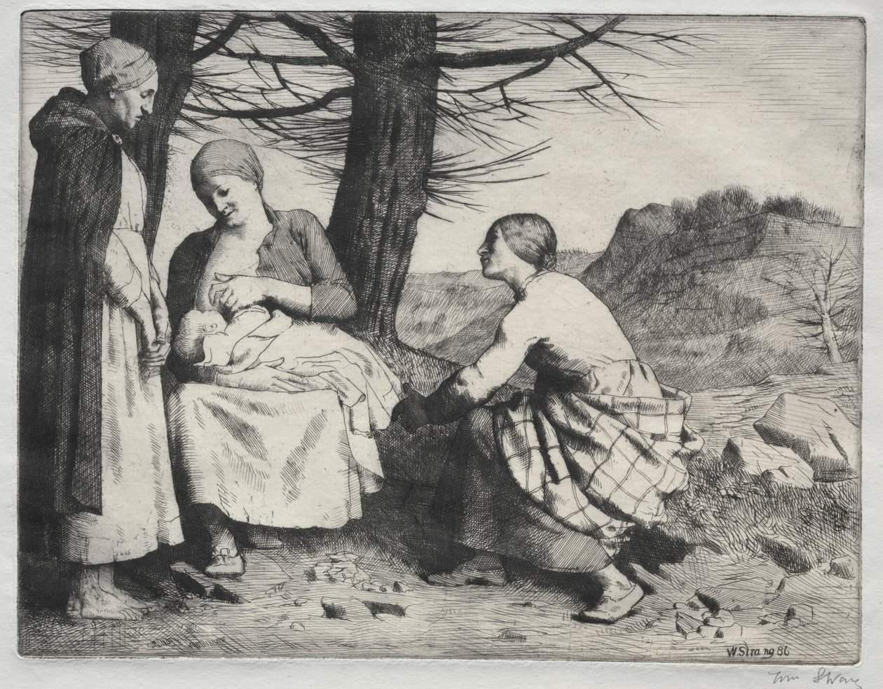 Kadın ve Çocuk, c. 1886. by William Strang