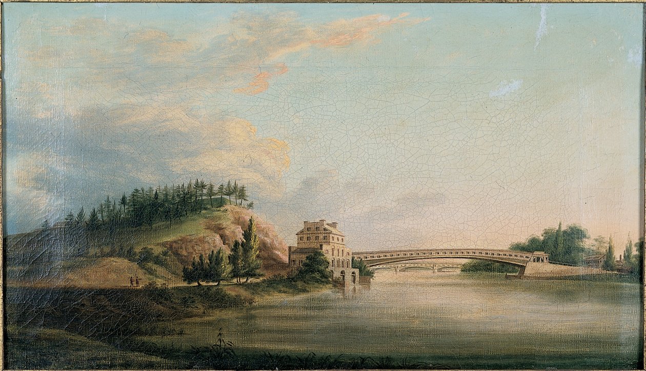 Schuylkill Nehri üzerindeki bir köprünün görünümü, c.1815 by William Strickland