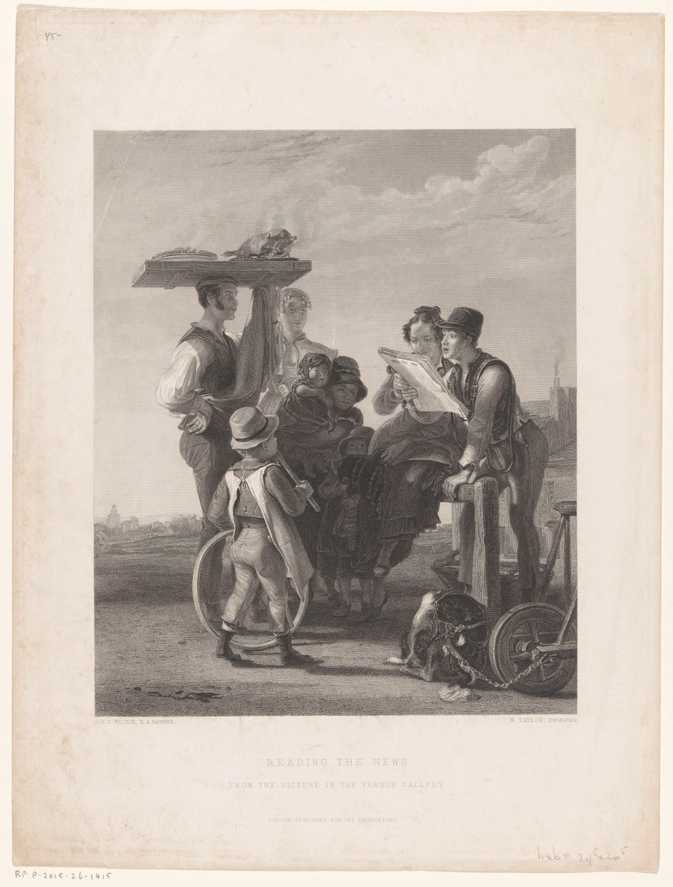 Bir gazeteden okumak Haberleri okumak (nesne üzerine başlık) by William Taylor (prentmaker)