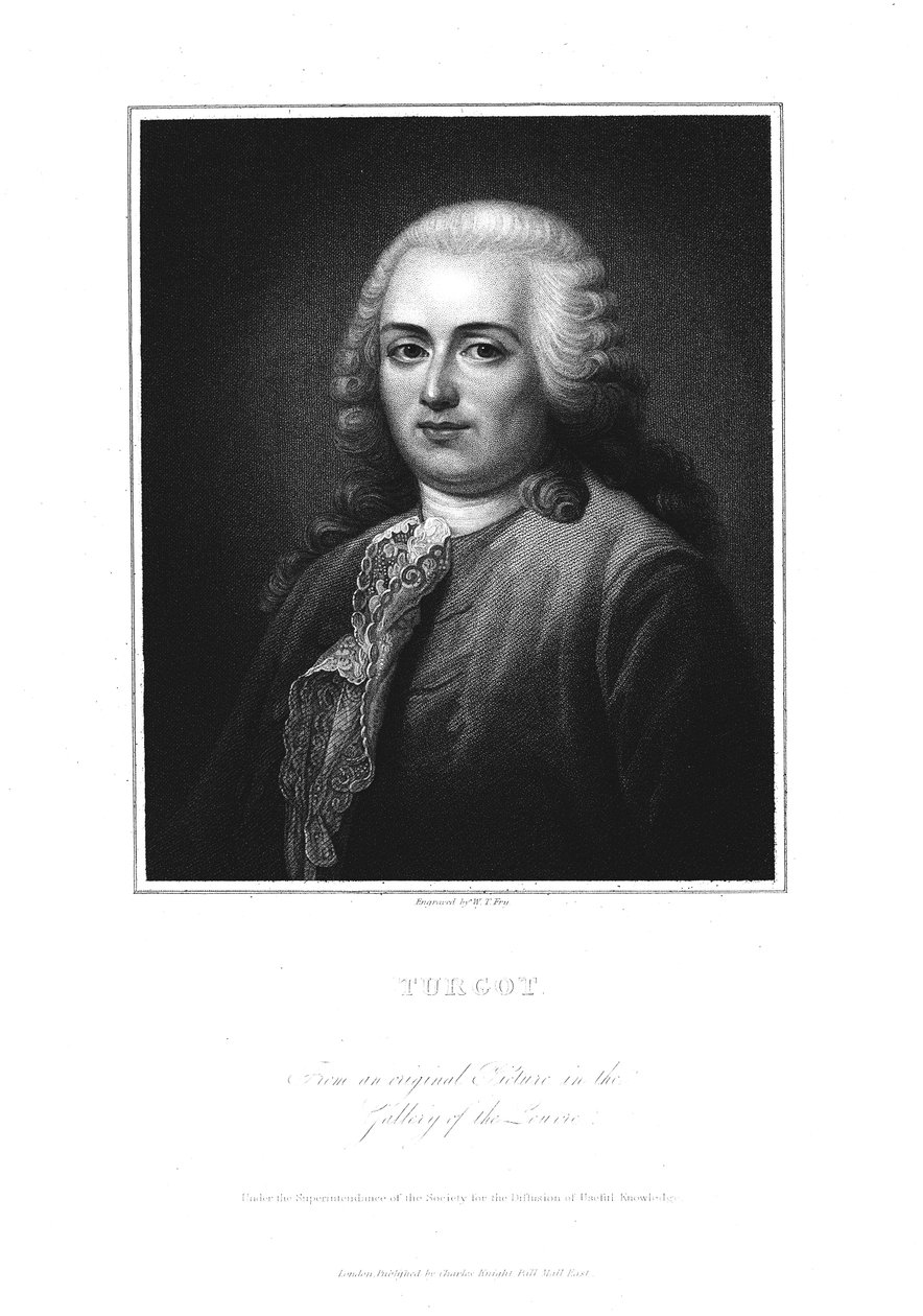 Anne Robert Jacques Turgot, Fransız politikacı ve ekonomist, 19. yüzyılın başlarında by William Thomas Fry