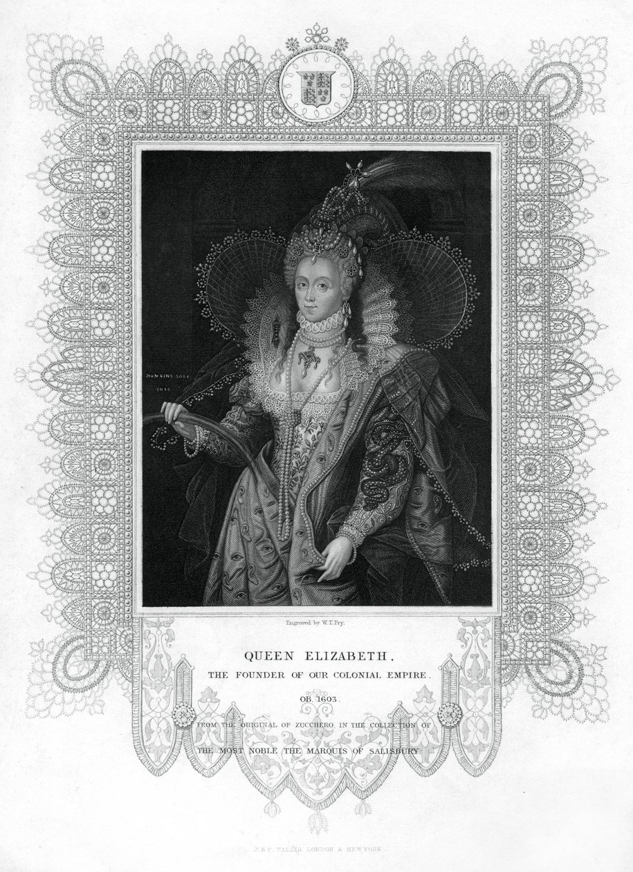 İngiltere Kralı I. Elizabeth, 19. yüzyıl. by William Thomas Fry