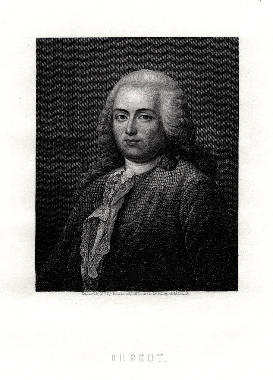 Turgot, Fransız devlet adamı ve ekonomist, 19. yüzyıl by William Thomas Fry