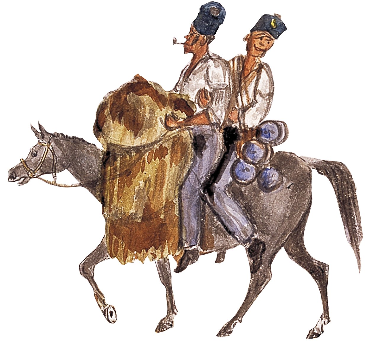 Bir Yem Yorgunluğu “Bono Johnny”, Kırım Savaşı, c.1854-1856 (suluboya) by William Thomas Markham