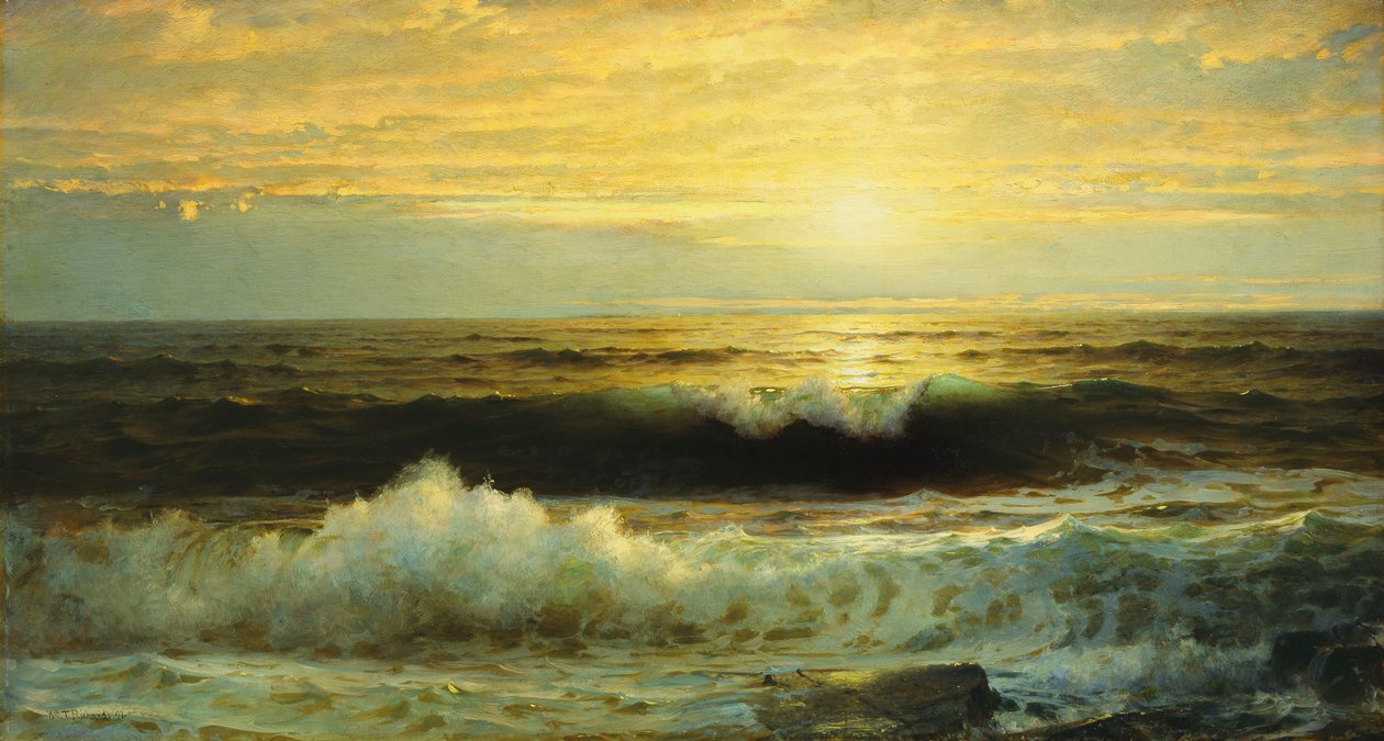 Alçalan Turuncu Bir Gün Batımı, 1897 by William Trost Richards