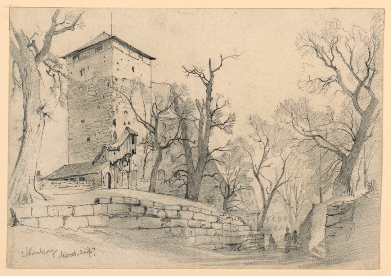 Nürnberg Kalesi, Almanya by William Trost Richards
