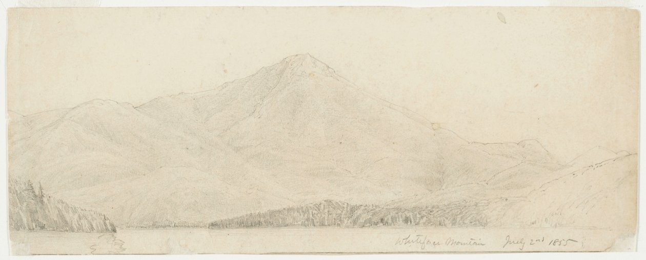 Whiteface Mountain, 1855 (devetüyü dokuma kağıt üzerinde grafit) by William Trost Richards